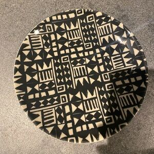 CB2 Corvo White And Black Patterned Salad Plate By Ackerman x 4